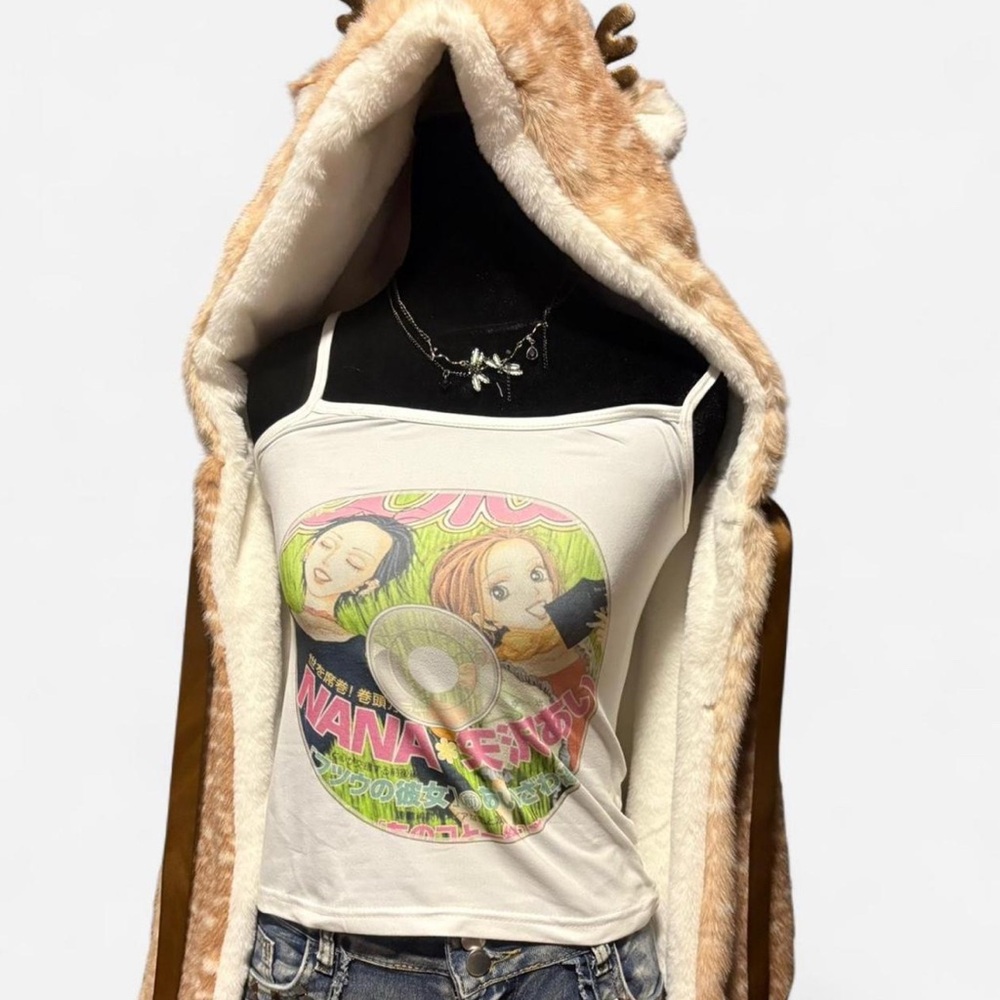 White Nana Cd Graphic Women Top